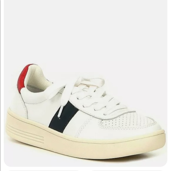 Chelsea & Violet Shoes - DIANA LEATHER COLORBLOCK LOW-TOP SNEAKERS S.Z 8.5 Chelsea & Violet red blue